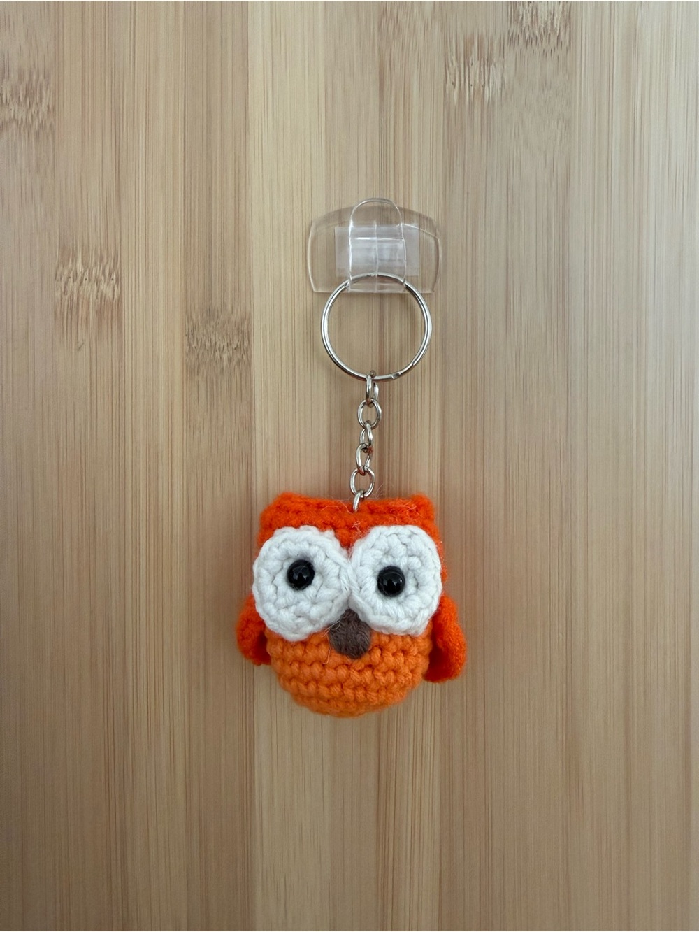 Orange crochet keychain